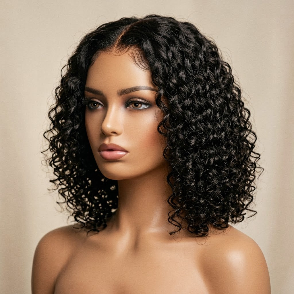 Glueless Curly Bob Wig — HD Lace, Human Hair
