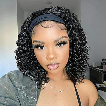 Headband Wig Deep Wave Human Hair #1005