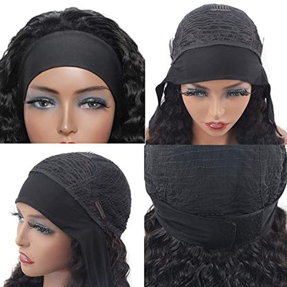 Headband Wig Deep Wave Human Hair #1005