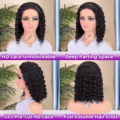 Curly Bob Wig Human Hair 5x5 Wear And Go Glueless Wigs #1004