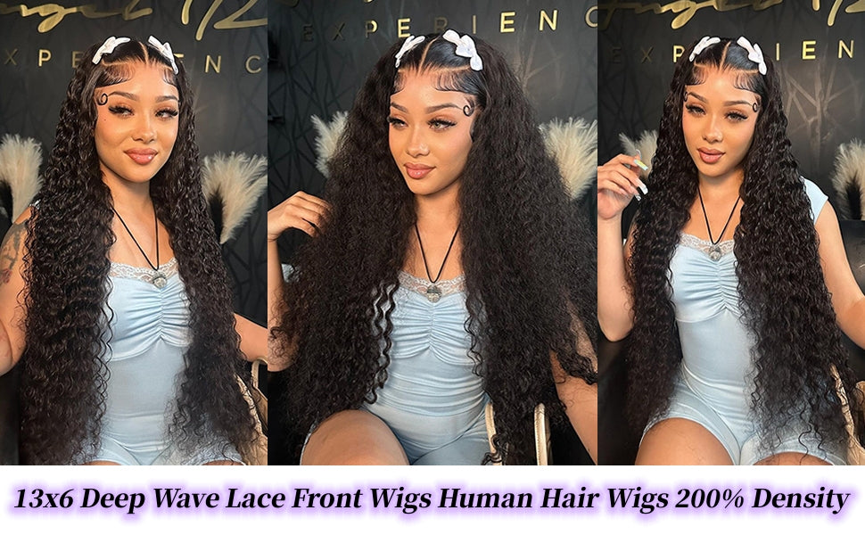 Deep Wave Lace Front Wigs Human Hair #1002
