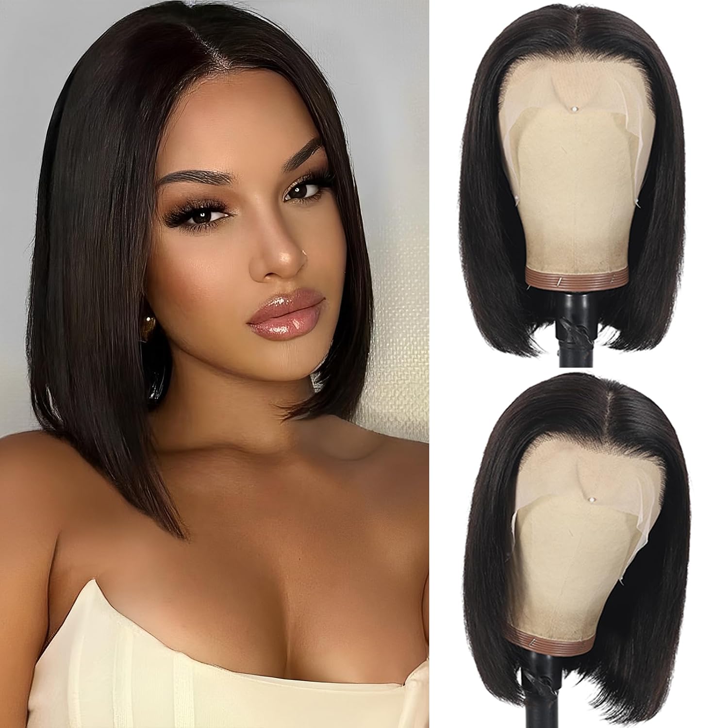 Luxurious Natural Human Hair Bob Wig