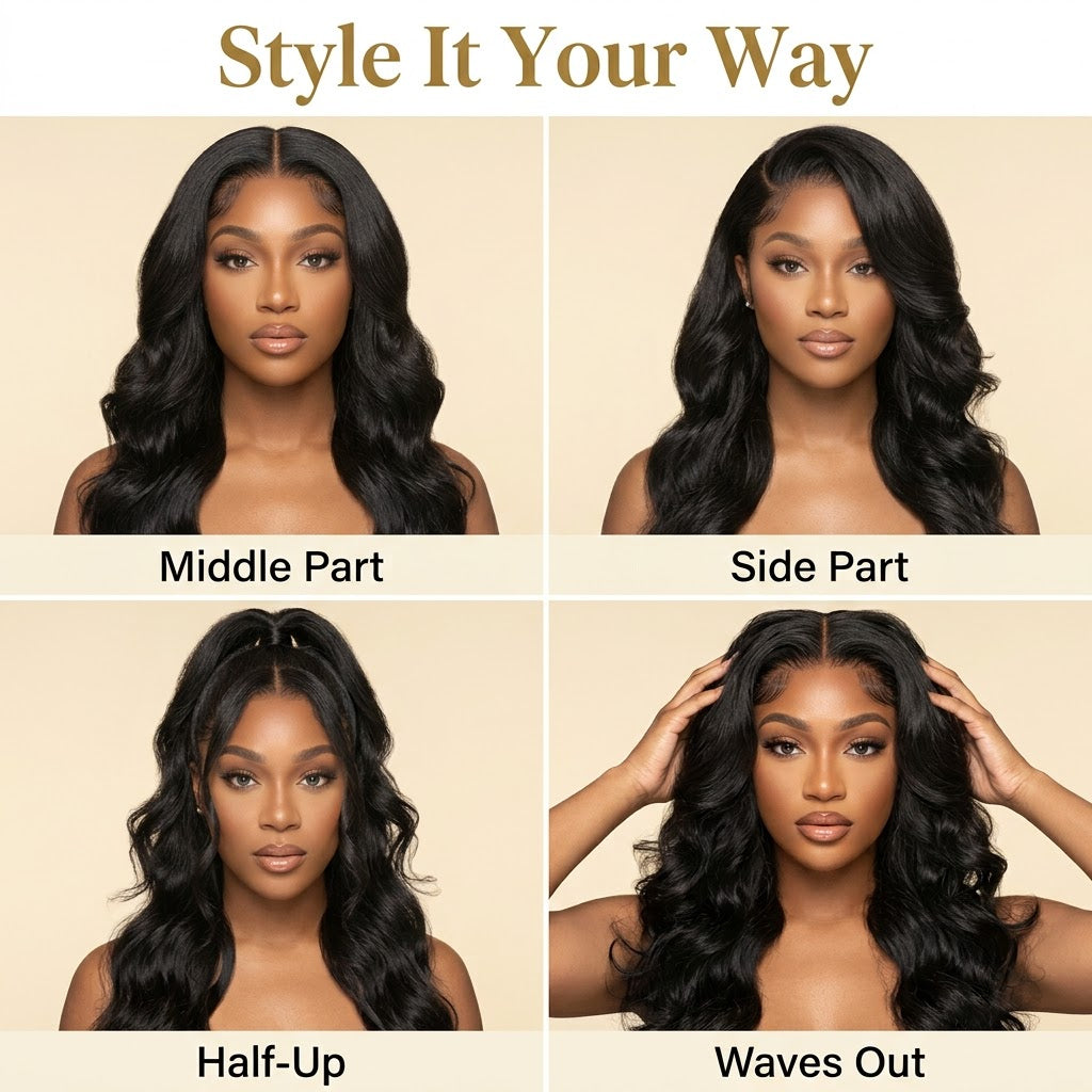 Style the body wave glueless wig your way