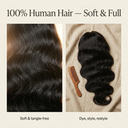100% human hair body wave texture 180 density
