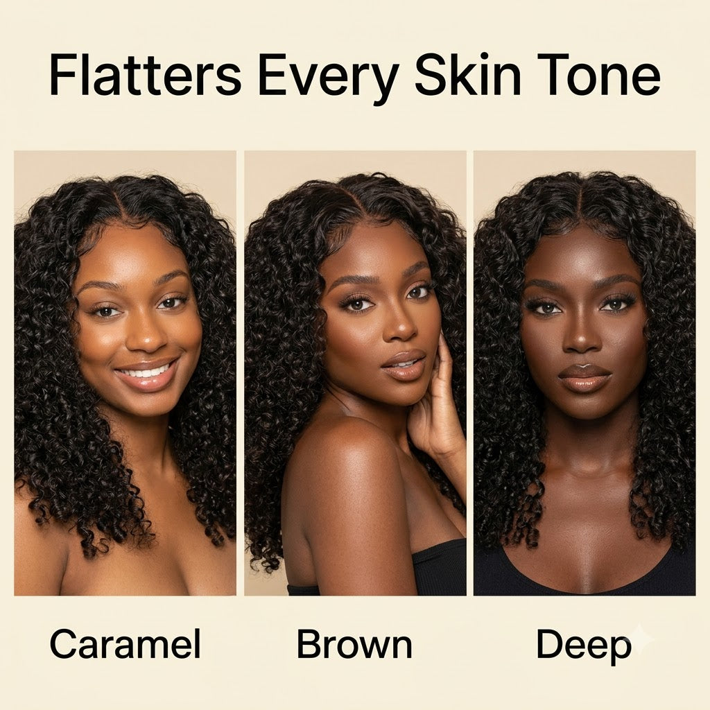 Burmese curly half wig in any light