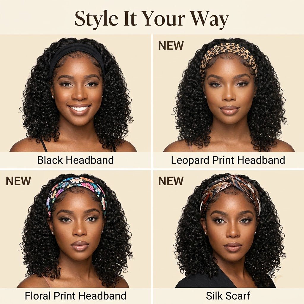 Style the deep wave headband wig your way
