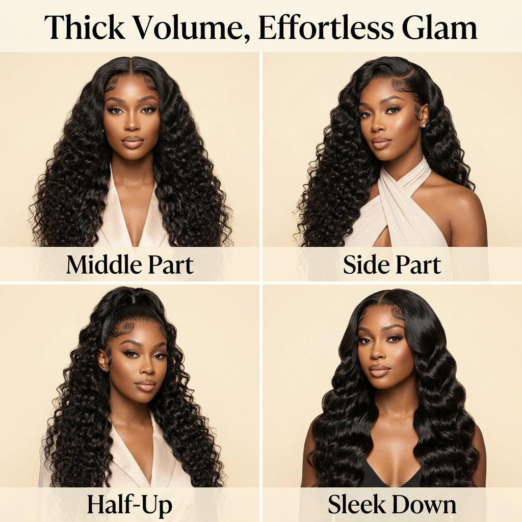 Style the deep wave 13x6 wig your way