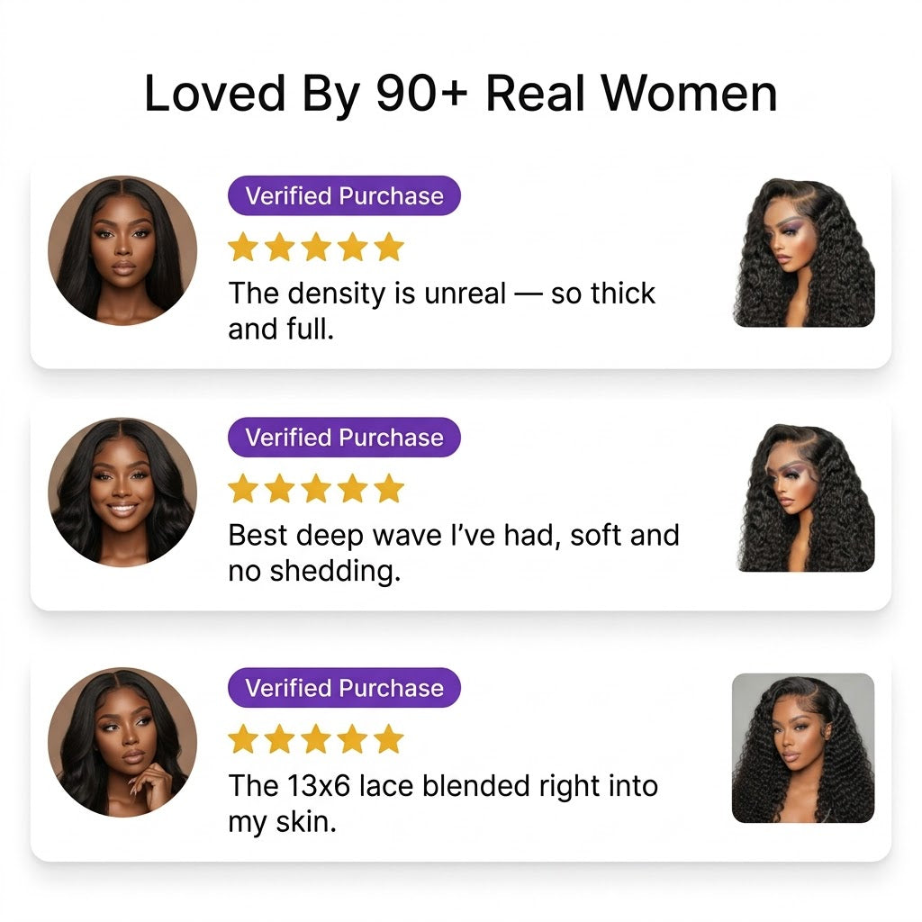 Loved by 90+ real women deep wave wig