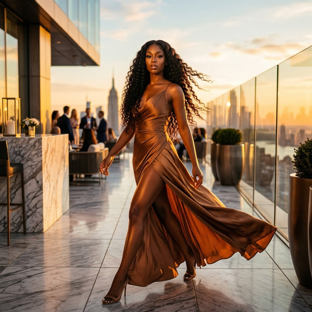 Deep wave wig lifestyle
