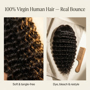 100% Brazilian virgin human hair deep wave texture 200 density