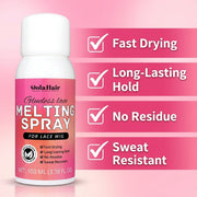 Melting spray fast drying, long-lasting hold, no residue, sweat resistant