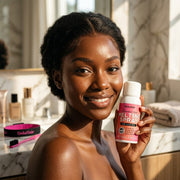 Woman with flat melted lace hairline using Dolahair spray