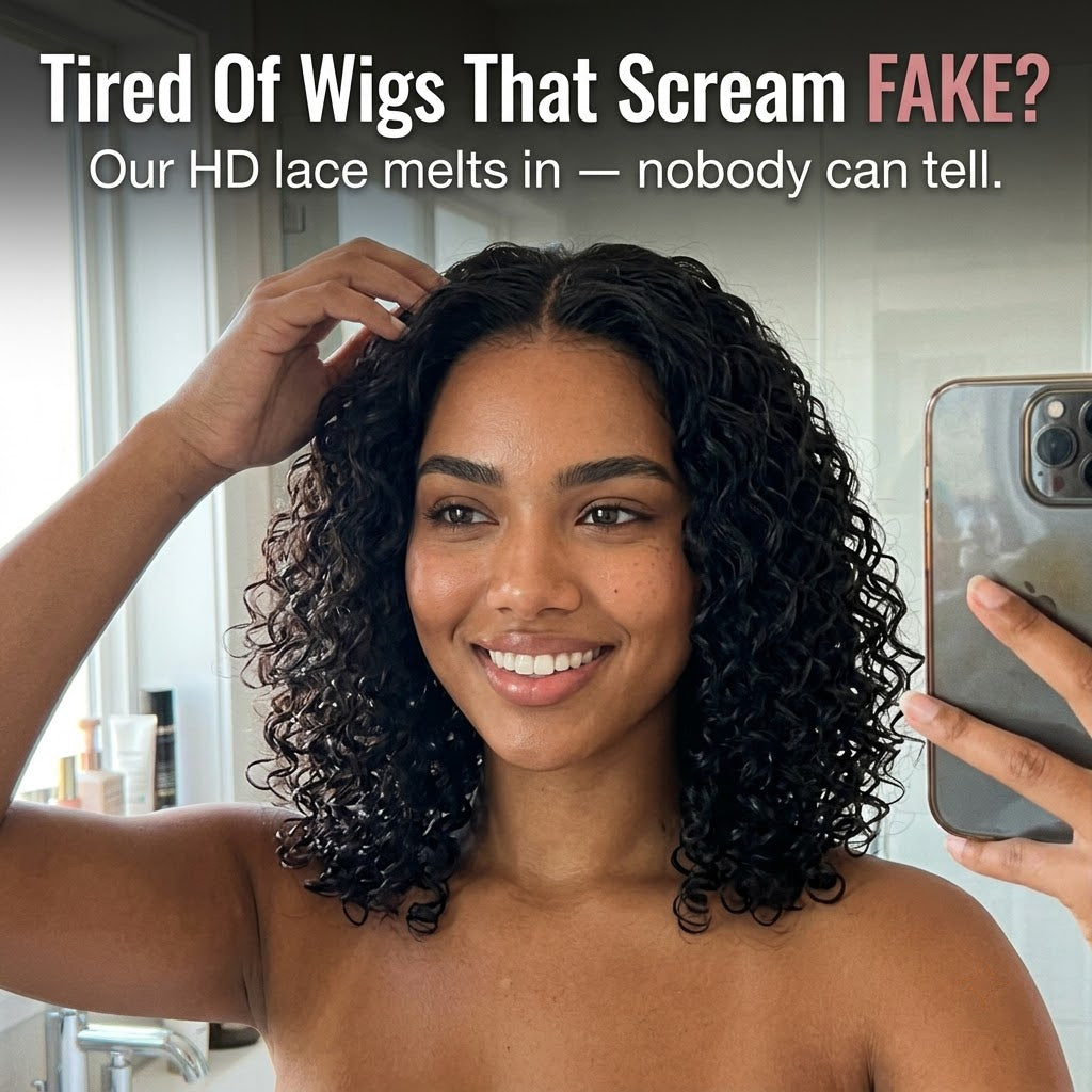Glueless Curly Bob Wig — HD Lace, Human Hair