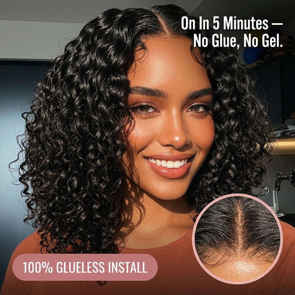 Glueless Curly Bob Wig — HD Lace, Human Hair