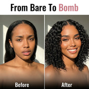 Glueless Curly Bob Wig — HD Lace, Human Hair
