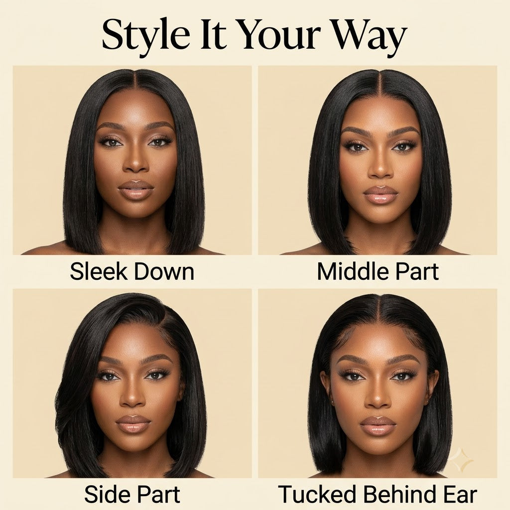 Style the straight 6x4 bob wig your way