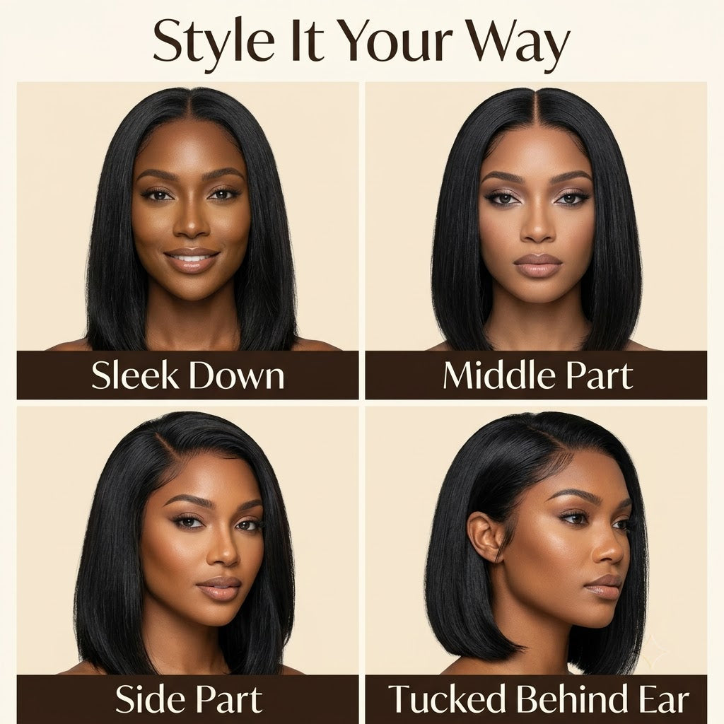 Before and after straight bob wig