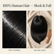 100% human hair sleek straight bob texture