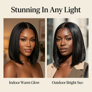 Straight bob wig in any light