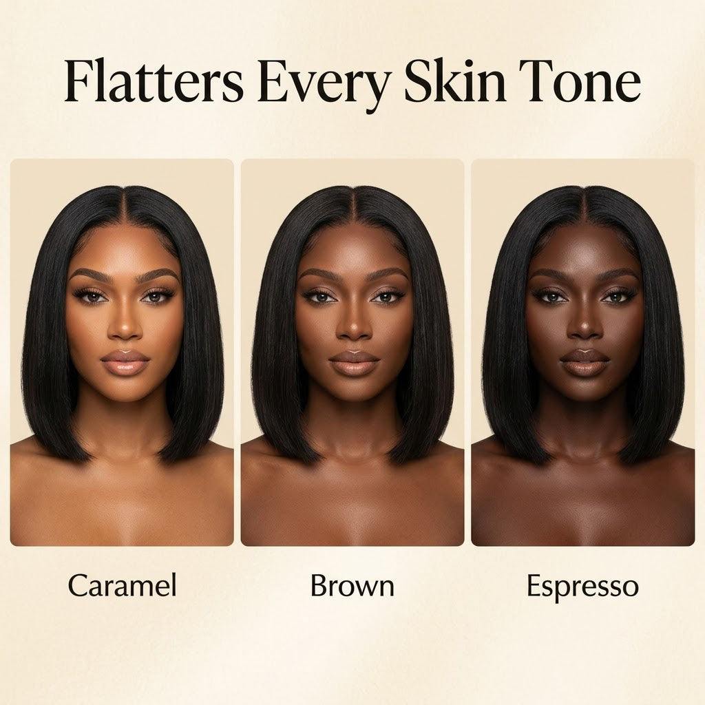 Straight bob wig flatters every skin tone
