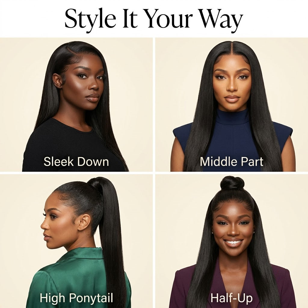 Style the straight 13x6 wig your way