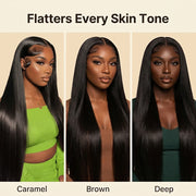 Straight wig flatters every skin tone
