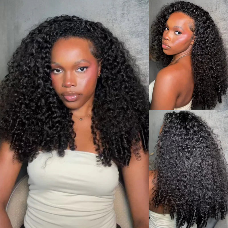 Burmese Curly Half Wig Human Hair Wear Go Glueless #1003