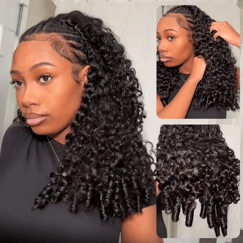 Burmese Curly Half Wig Human Hair Wear Go Glueless #1003