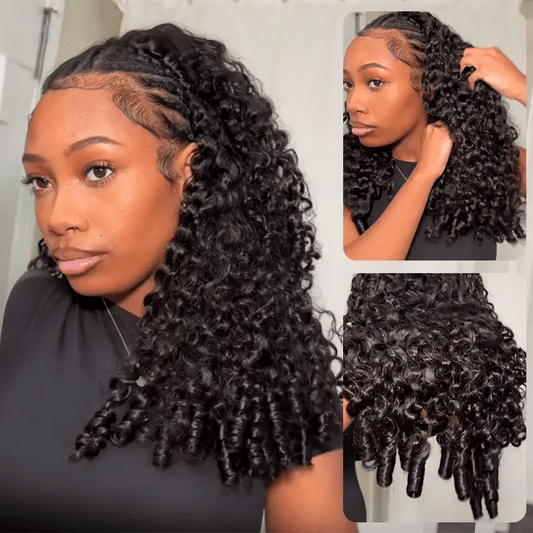 Burmese Curly Half Wig Human Hair Wear Go Glueless #1003