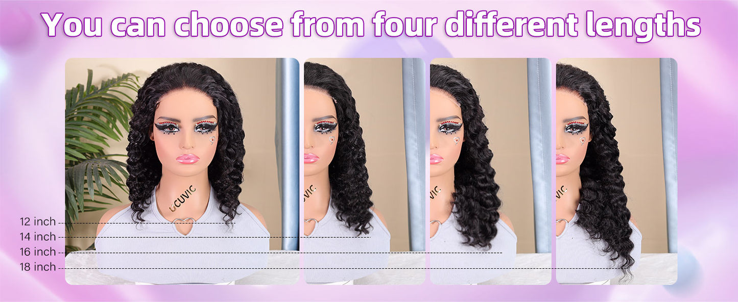 Curly Bob Wig Human Hair 5x5 Wear And Go Glueless Wigs #1004