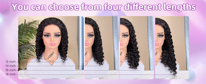 Curly Bob Wig Human Hair 5x5 Wear And Go Glueless Wigs #1004