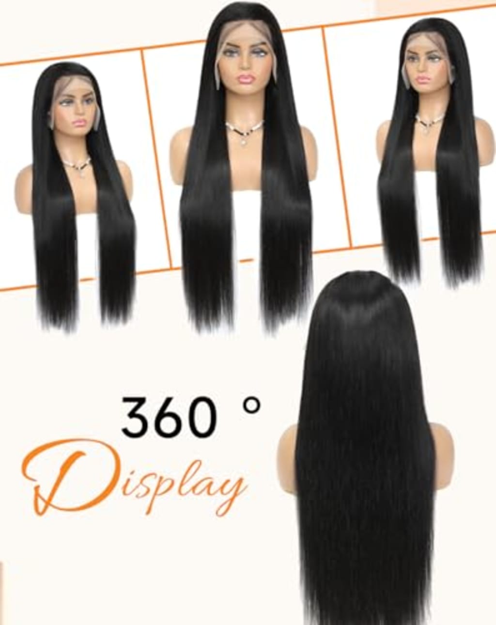 Lace Front Wigs Human Hair 32 Inch 12A Virgin Straight Human Hair Wig 200 Density Soft 13x6 Lace Front Wigs Human Hair Pre Plucked Invisilbe Hairline Glueless HD Frontal Wig Natural Black