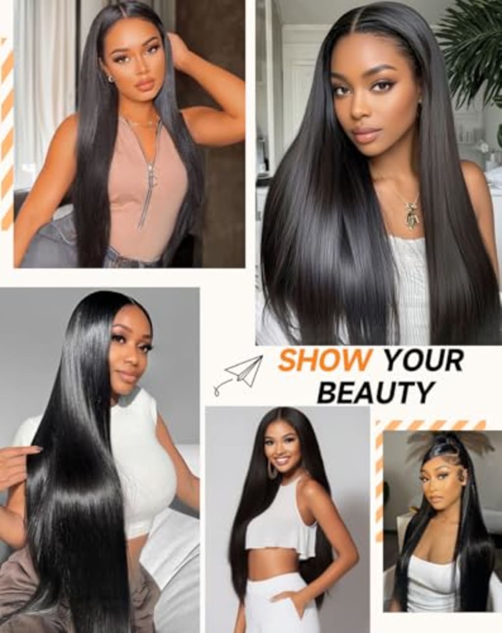 Lace Front Wigs Human Hair 32 Inch 12A Virgin Straight Human Hair Wig 200 Density Soft 13x6 Lace Front Wigs Human Hair Pre Plucked Invisilbe Hairline Glueless HD Frontal Wig Natural Black