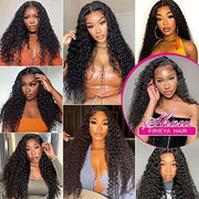 Deep Wave Lace Front Wigs Human Hair 180% Density 18 Inch | 4x4 HD Transparent Lace Closure, Glueless with Baby Hair, Pre Plucked Natural Hairline for Women