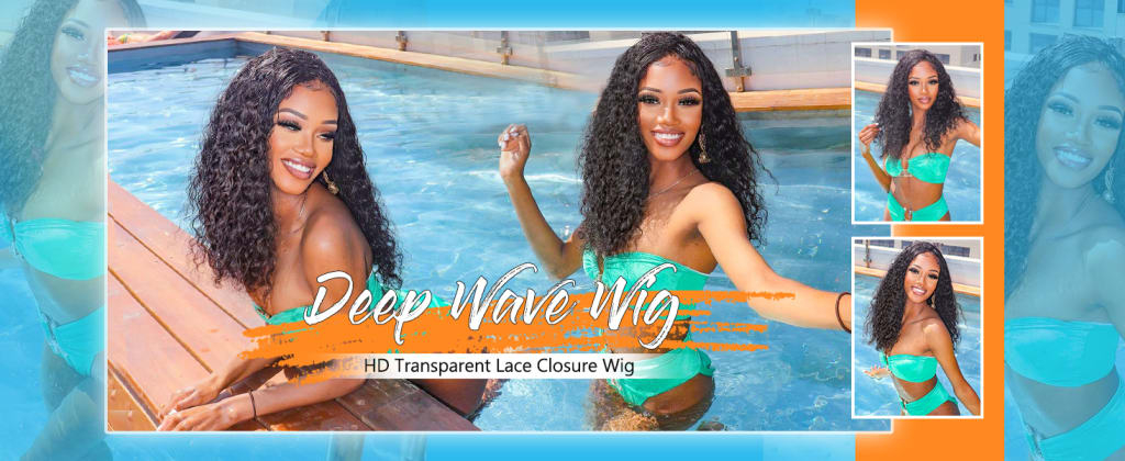 Deep Wave Lace Front Wigs Human Hair 180% Density 18 Inch | 4x4 HD Transparent Lace Closure, Glueless with Baby Hair, Pre Plucked Natural Hairline for Women