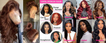 Fongly Body Wave Lace Front Wigs Human Hair 13x6 Lace Front Wigs Human Hair 200% Density 26 Inch 13x6 HD Lace Frontal HumanHair Wigs for Black Women With BabyHair