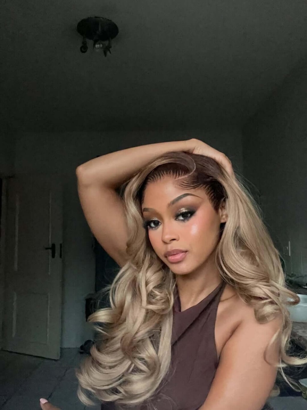 Professional Toned Ombre Ash Blonde Mixed Dirty Blonde Human Hair Wigs Glueless Wigs #1006