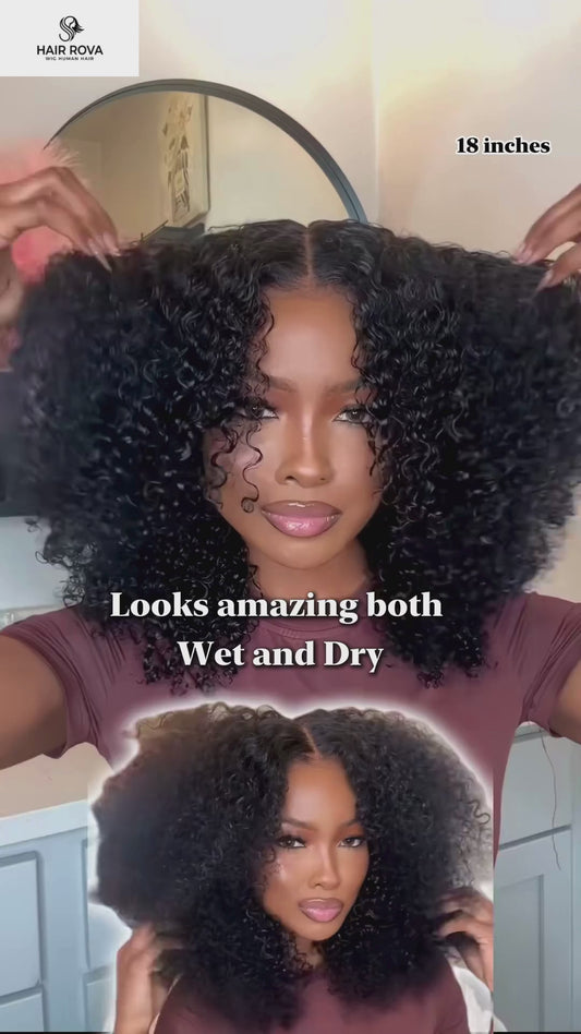 Curly Bob Wig Human Hair 5x5 Wear And Go Glueless Wigs #1004