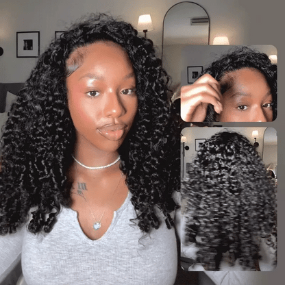 Burmese Curly Half Wig Human Hair Wear Go Glueless #1003
